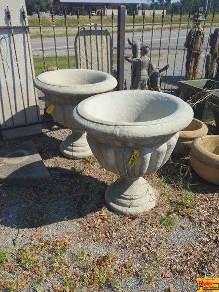Pair of Concrete Garden Urns image