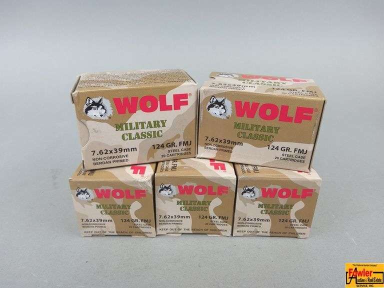 5 Boxes of Wolf Military Classic 7.62x39 Ammo image