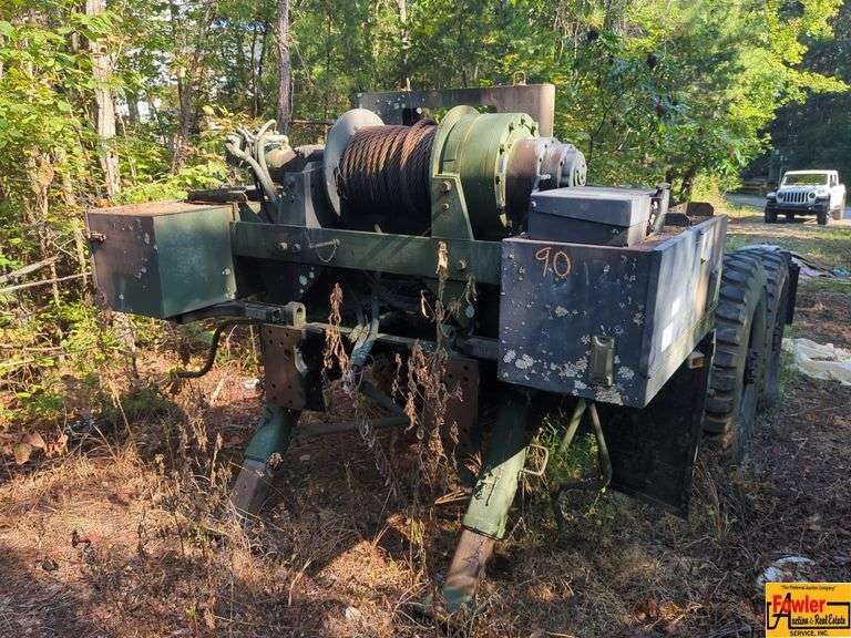 MK48-16 Oshkosh Military Winch Trailer Works With Oshkosh MK-48 Military Camo 6x6 Cargo Truck image