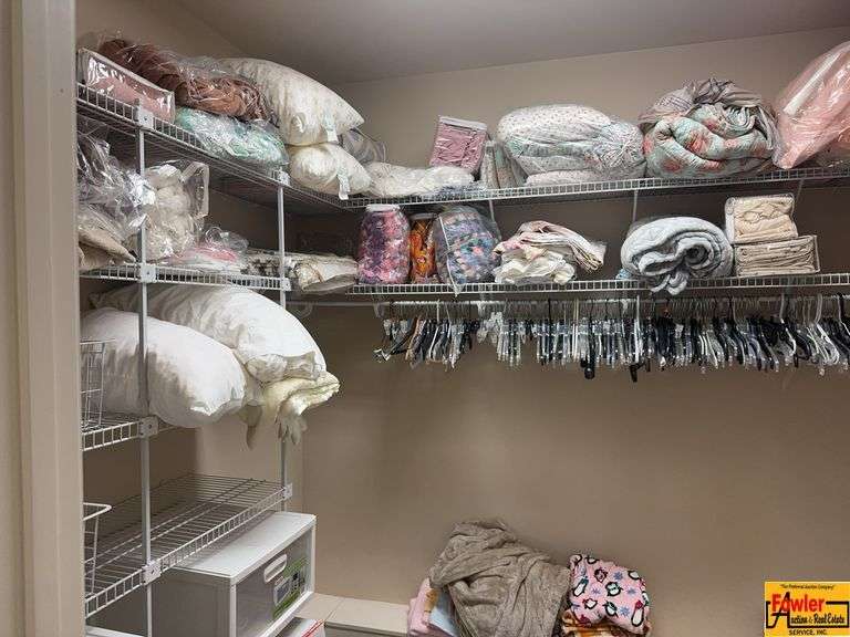 Blankets, Pillows & Christmas Decor In Closet image