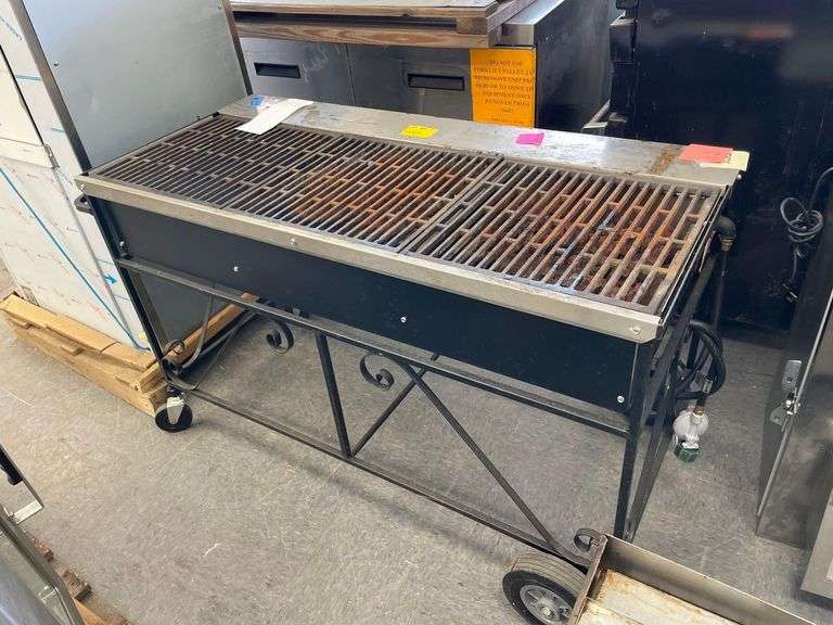 Mobile Lava Rock Grill Char Boiler - Model No. AC300 - Runs On Propane - 50in x 23in x 32in