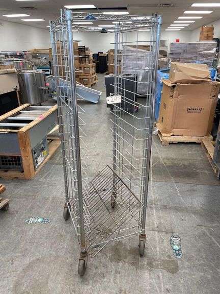 68in x 21in Metal Bread Rack on Wheels