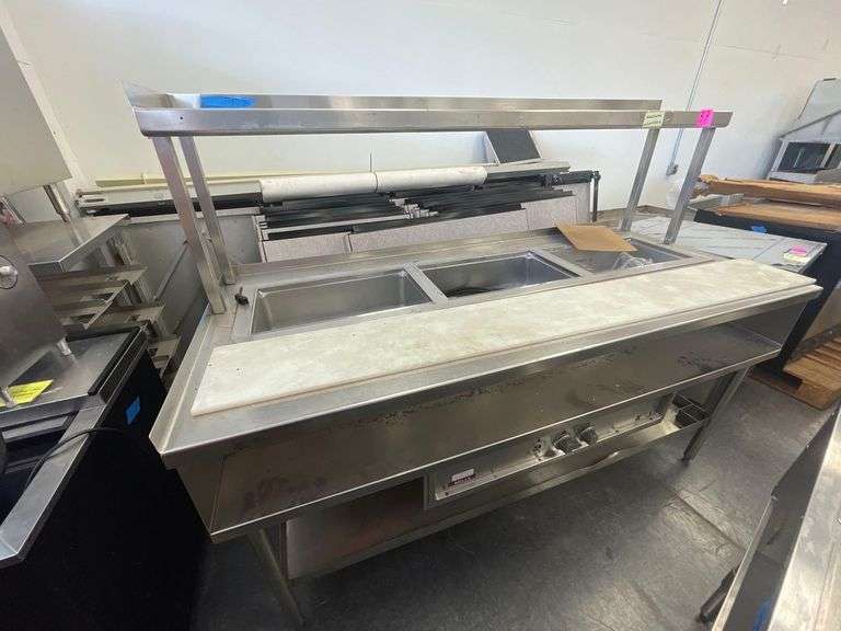 Wells Three Welled Steam Table - Model No. MOD300TOM - 240V - 74in x 33in x 56in
