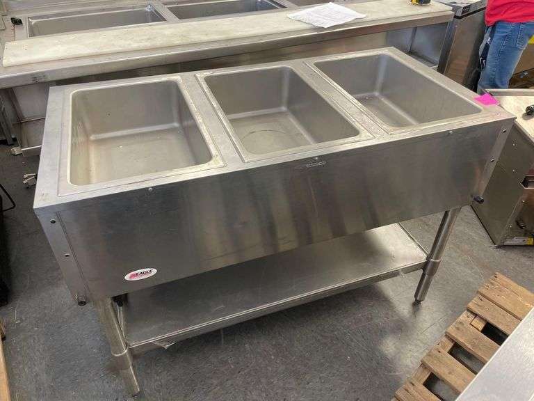 Eagle Three Compartment Steam Table - Model No. SHT3 - 4ft x 2ft x 34in