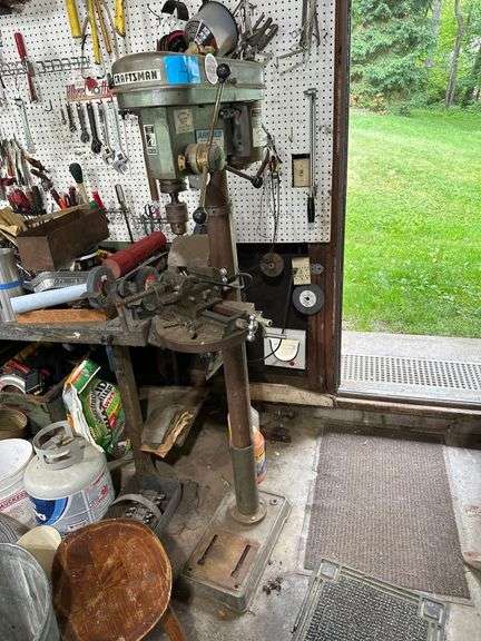 Vintage Electric Drill Press Imported From Taiwan - Works - Adjustable Height and Clamps 65 in High