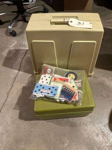 White Model 510 Sewing Machine With Case - Box Of Buttons