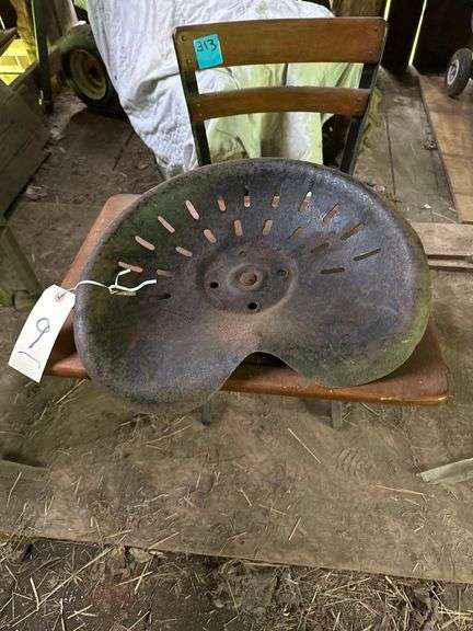 Vintage Stamp Steel Tractor Seat - 17 X 13