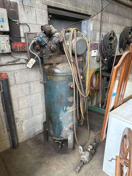 Emqlo Industrial Air Compressor - Model Y5P-60V - Serial No. 071189080 - 1PH Baldor Motor - 60 Gal. Capacity