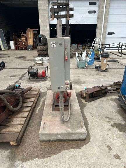 Industrial Water Pump With Electrical Box Bolted To Concrete Slab - Slab Is 5ft. L. X 3ft. W.