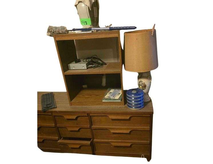 6' Dresser- End Table - Tv Stand - Decorative Lamp - Fan image