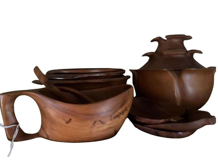 Wood Carved Items - Nesting Bowls and Etc. image