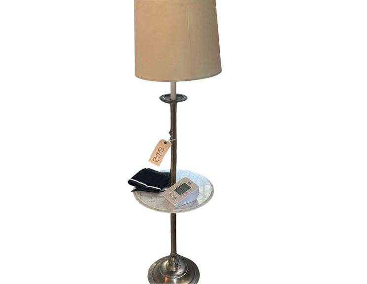 Metal and Stone Lamp Stand 54.5 Inches Tall image