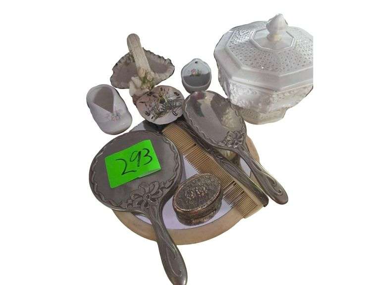 Vintage Mirror and Brush Set image