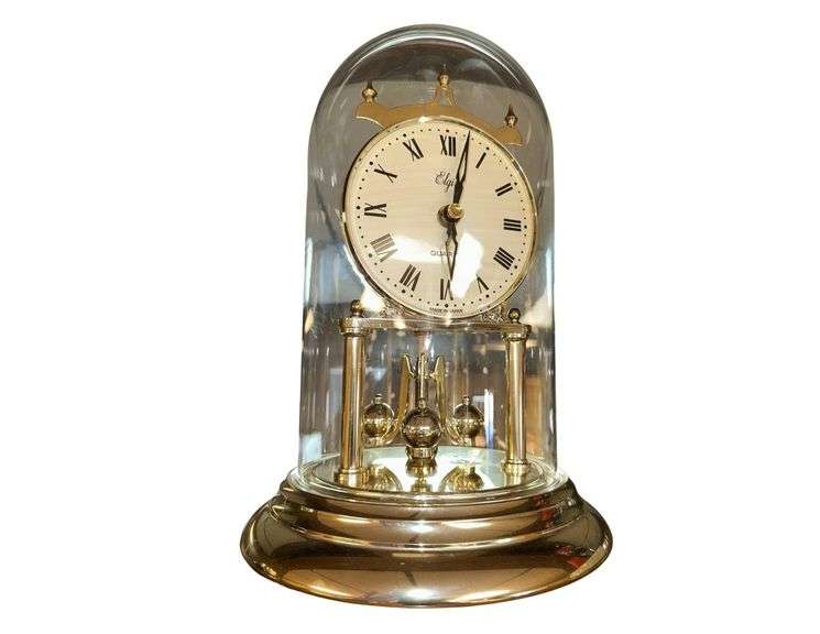 Elgin Mantle Clock w/ Glass Dome - 10" Tall image
