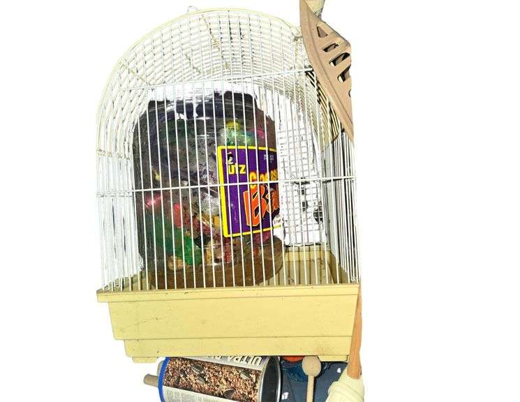 Bird Cage. Accessories Included. Approx 15" x 12" image