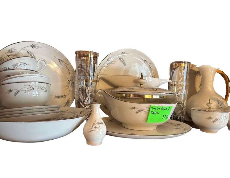 Taylor Smith and Taylor China Set Including Serving Pieces - Plates, Bowls, Tea Cups and Saucers image