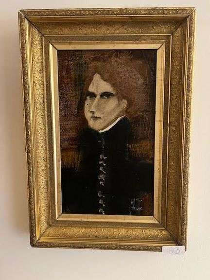 Late 19th early century portrait: OIL painting image
