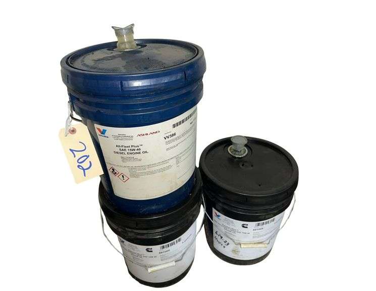 5 Gal. Buckets of SAE 15W-40 Diesel Engine Oil - Half Full image
