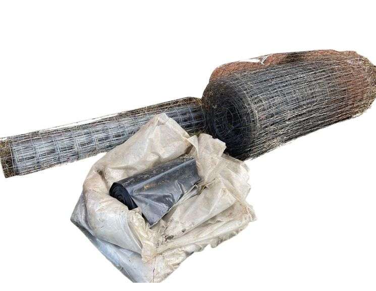 2 Rolls of Wire Fencing and a Roll of Plastic image