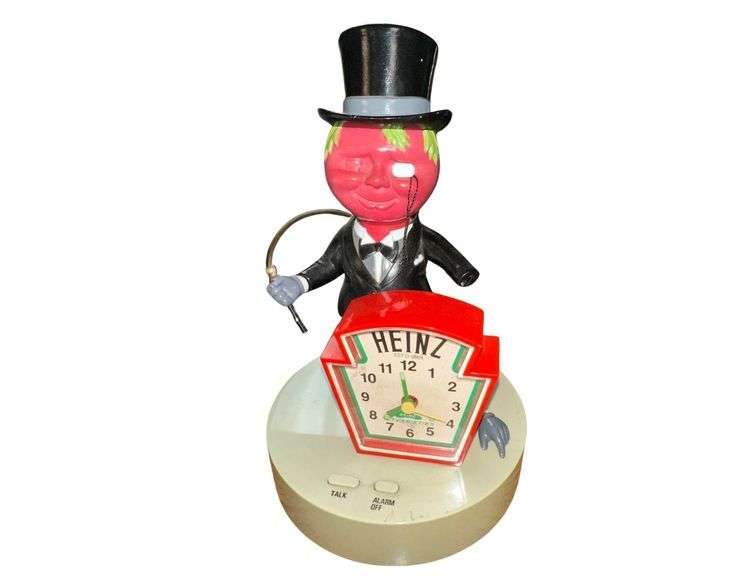 Vintage Heinz Mr. Tomato Alarm Clock - 9 1/2" Tall - Needs Fixed image