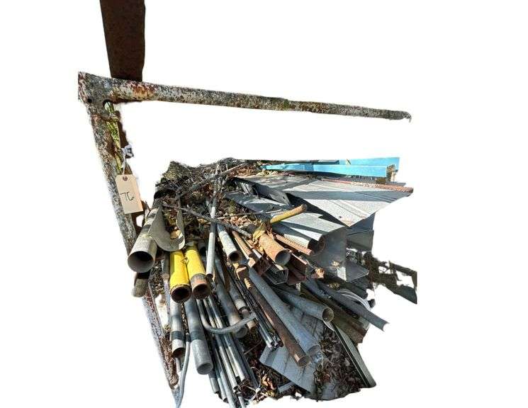 Lot of Metal Tubing and Other Scrap Metal on Rack image