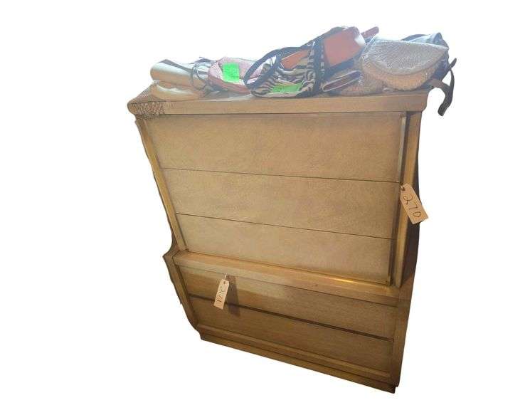 4 Piece Bedroom Set Bed Frame Only Night Stand Chess Dresser and Dresser With Mirror Must Be Removed After 4 On Removal Day image