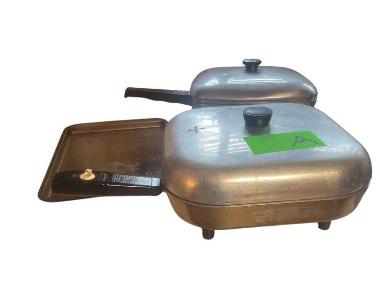 2 Sunbeam Automatic Frying Pans - Baking Sheet - K Cup Holder - Grill Mitt image