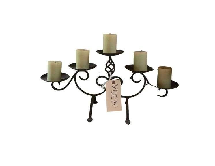 Black Metal 5 Candle Candelabra 21 in. x 10 in. image
