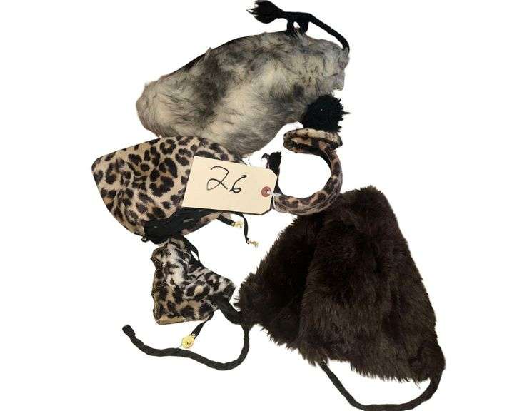 Genuine White Fur Coin Purse & Earmuffs - Fur Hat, Earmuffs, Purse image