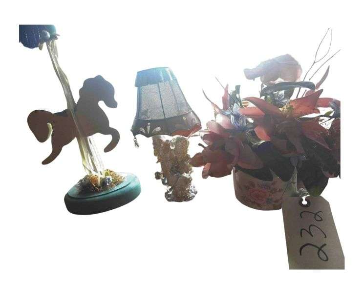 Small Lamp - Floral Design - Carousel Horse image