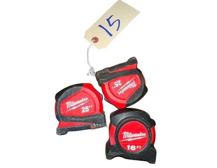 3 Milwaukee Tape Measures - 25' & 16' image