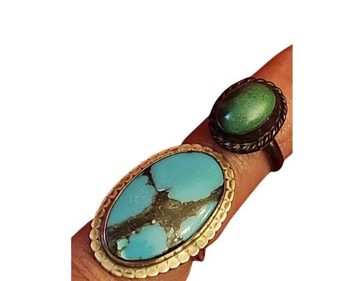2 Turquois Rings - Sizes 5 and 4.5