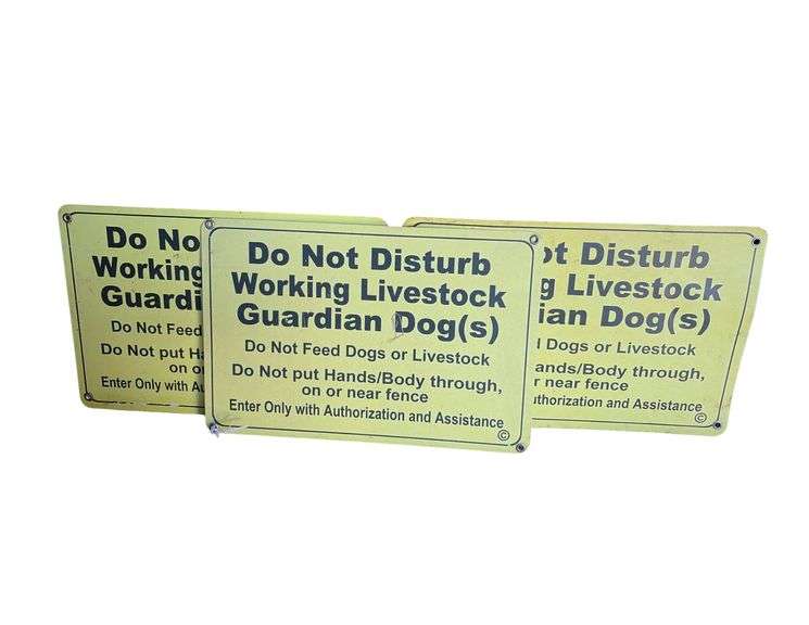 3 Metal Livestock Guardian Dog Signs - 18" x 12" image