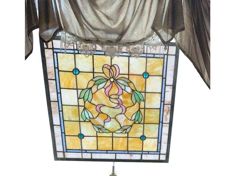 2 - Stained Glass Pieces 39” L. X 22” H. - 25” Square