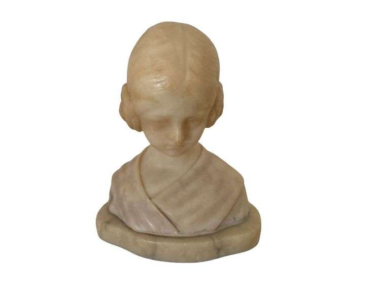 Italian Alabaster Bust of Young Girl image