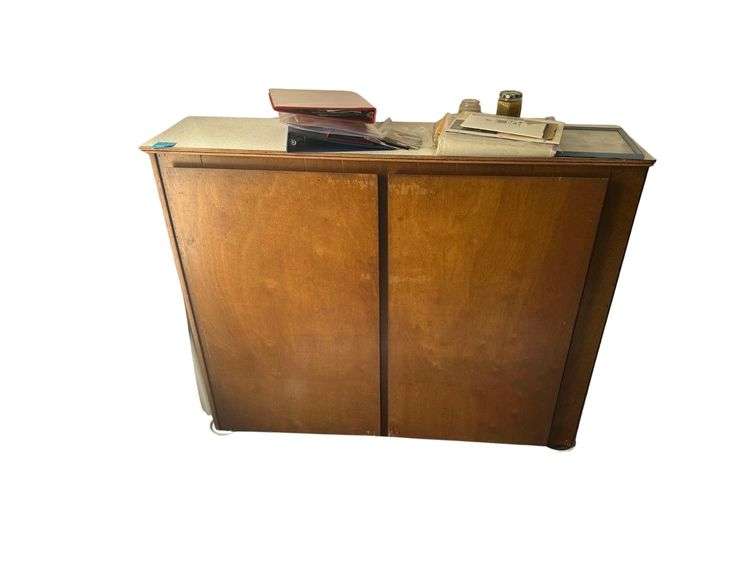 Homemade Wooden Cabinet 53 in. L. X 12 in. D. X 42inH. Contents Not Included image