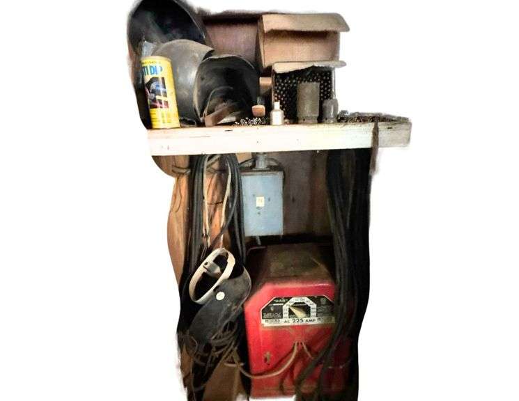 Lincoln Arc Welder Setup - Model AC 225-S - 225 Amp - Includes Contents of Cabinet by - Welding Rods - Hoods - Accessories - Etc image