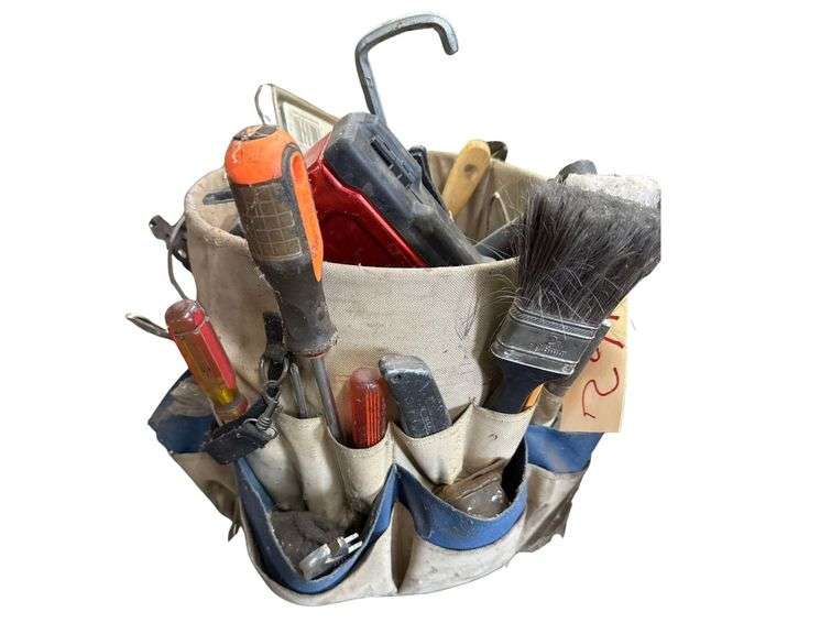 Bucket Tool Carrier Loaded w/ Tools - Wrenches - Screwdriver Kit - Caulking Gun - Vise Grips - Painting Tools - And More image