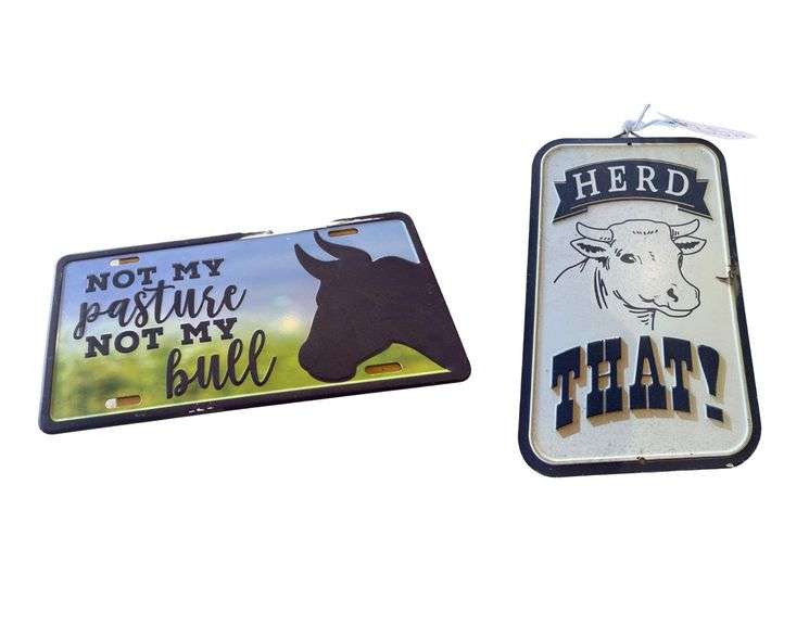 Not My Bull License Plate and a 6x9.5 Inch Sign image