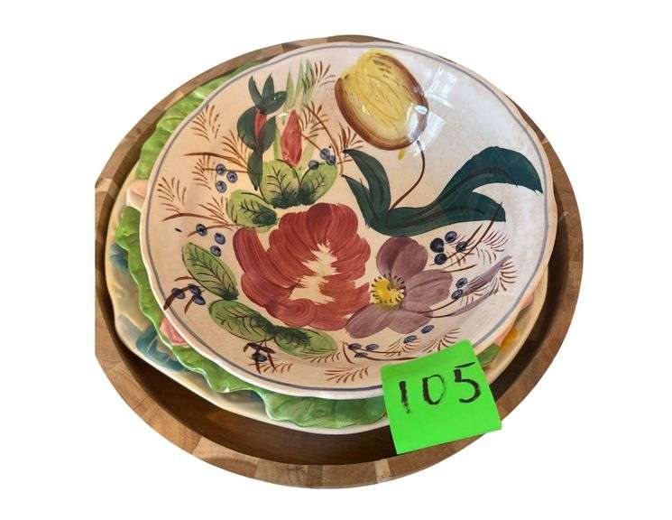 Painted Serving Bowl and Trays image