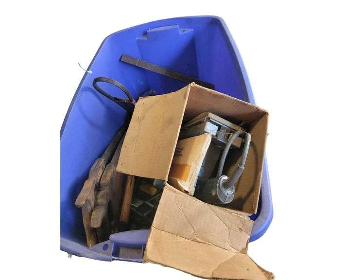 Bin Including Car Parts & Saws - Clamps- Sanders image