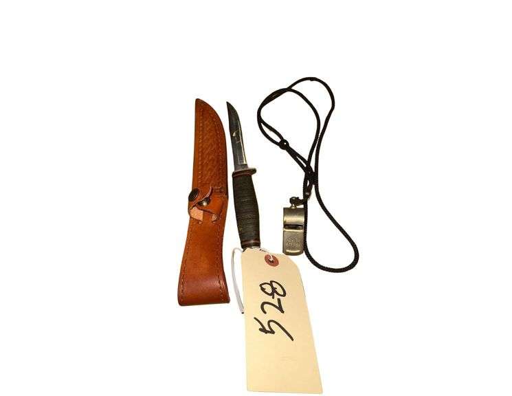 Case 3 FINN Knife With Sheath- Vintage Police Whistle image