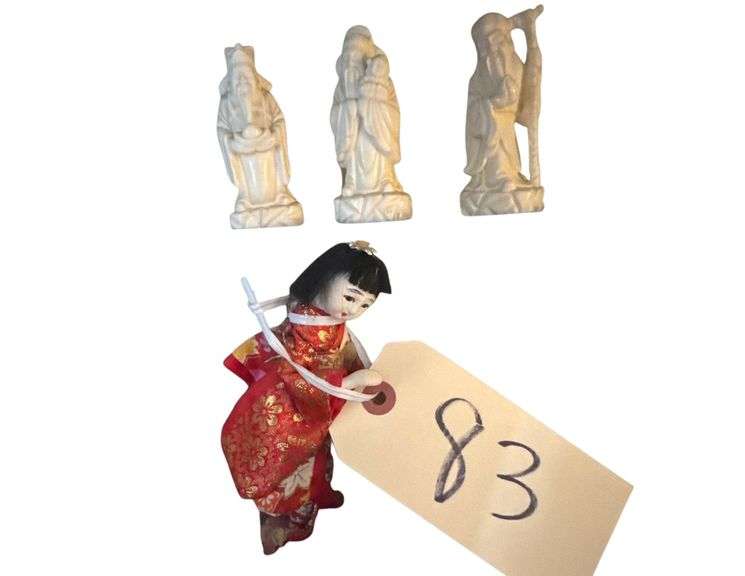 Asian Figurines, Wood Carving and Tea Cup image