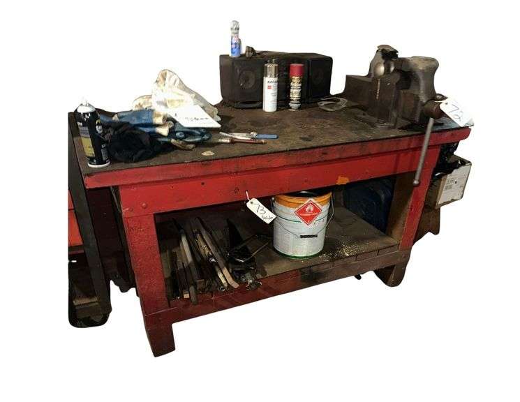 Wooden Workbench 68” L. X 32” D. X 36” H. image