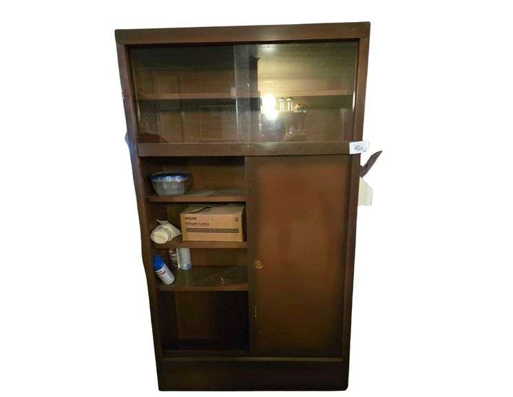 Metal Storage Cabinet 42" x 15 " x 72" . Contents Included. Must Bring Proper Manpower for Removal. image