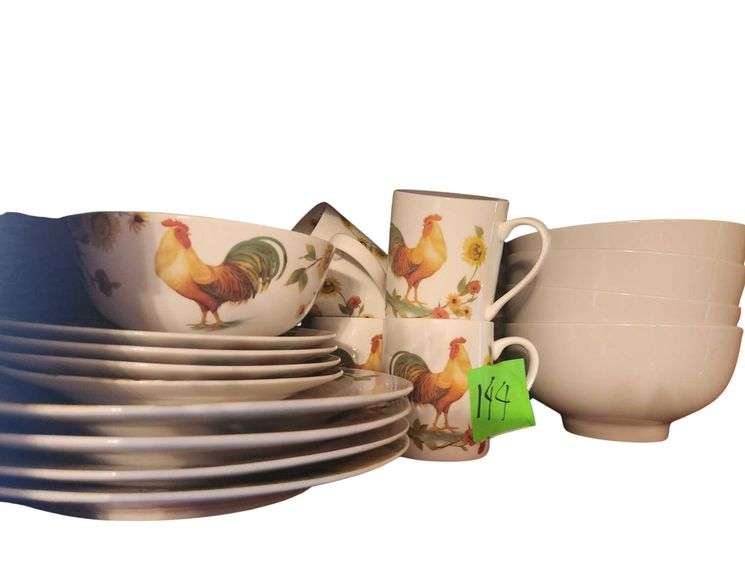 Pfaltzgraff Dinnerware , 1 Bowls, 4 Dessert Plates , 4 Dinner Plates,  4 Mugs - 4 Denmark Serving Bowls image