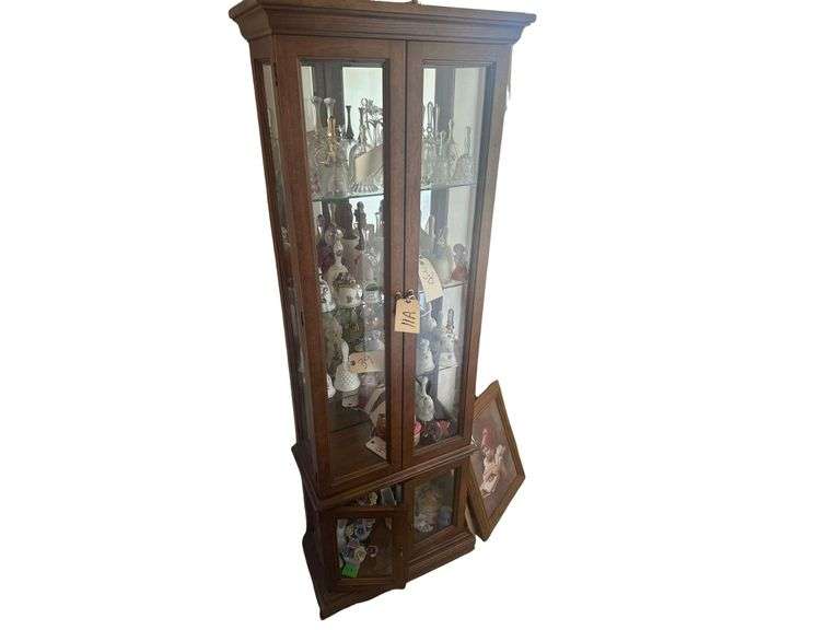 Vintage Light Up Curio Cabinet - 23" x 11" x 70" image