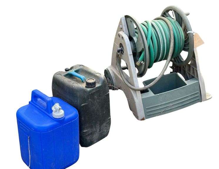 Garden Hose Roller 2 Kerosene Plastic Bottles image