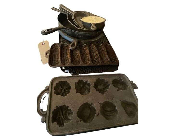 Various Sizes Cast Iron Pans - Cornbread Mold image