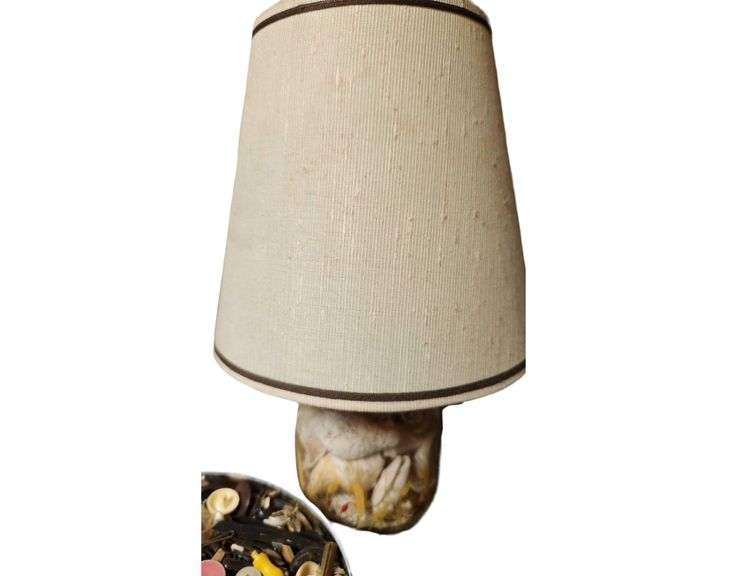 Sea Shell Lamp - 2 Tins of Vintage Buttons image